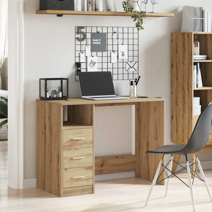 skrivebord 102x50x76 cm konstrueret træ kunsteg