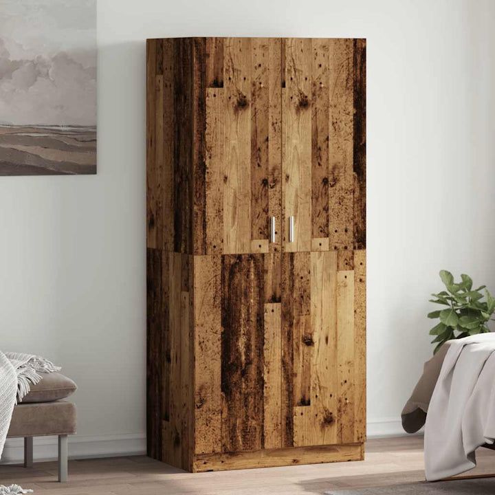 klædeskab 80x52x180 cm konstrueret træ antikt træ