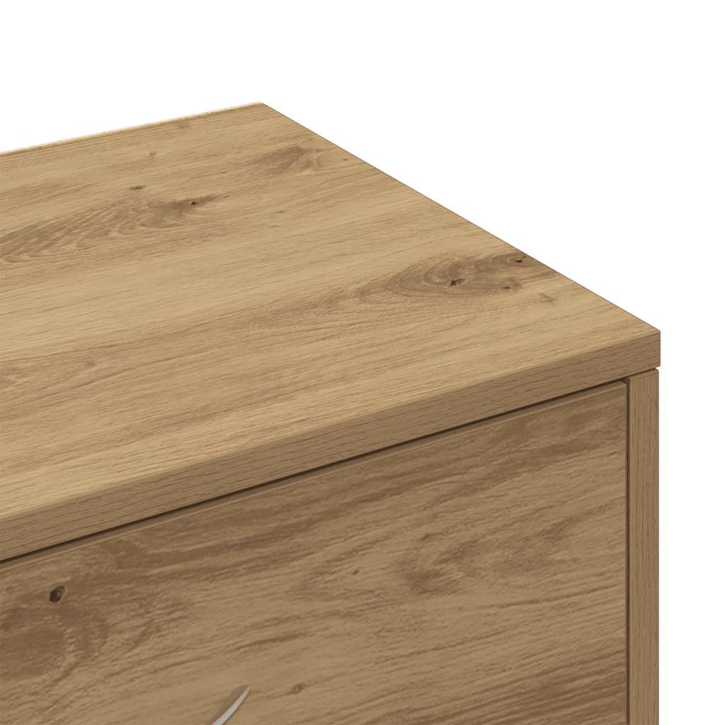 skænk med 6 skuffer 50x34x96 cm konstrueret træ artisan egetræ