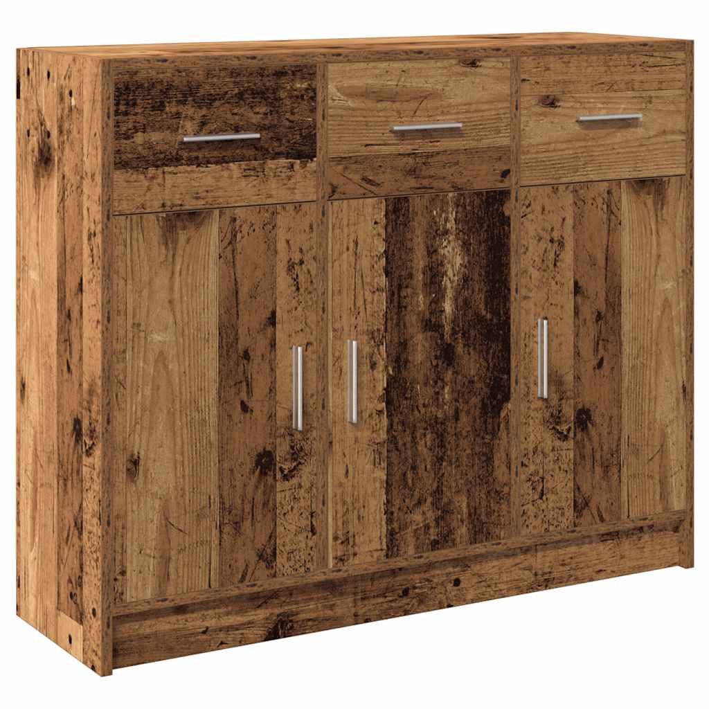 skænk 91x28x75 cm konstrueret træ antikt træ