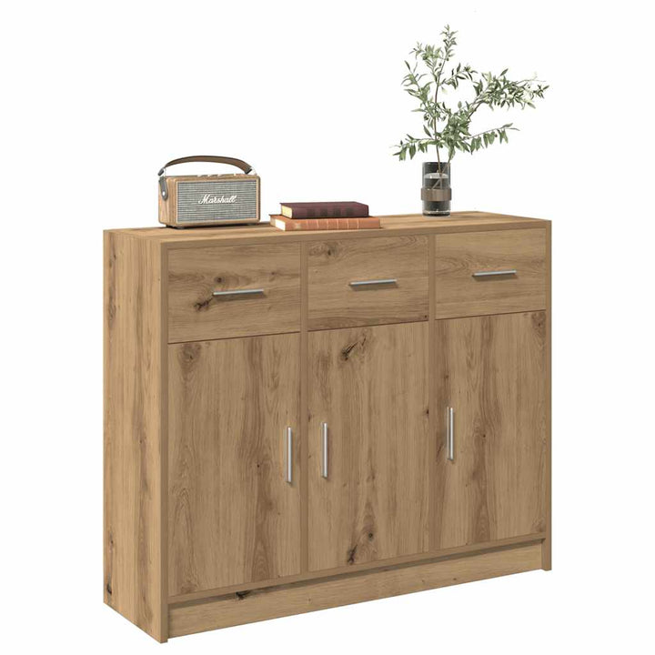 skænk 91x28x75 cm konstrueret træ kunsteg