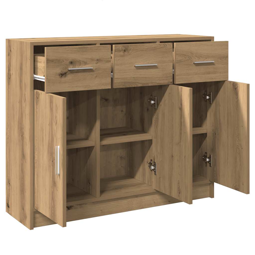 skænk 91x28x75 cm konstrueret træ kunsteg