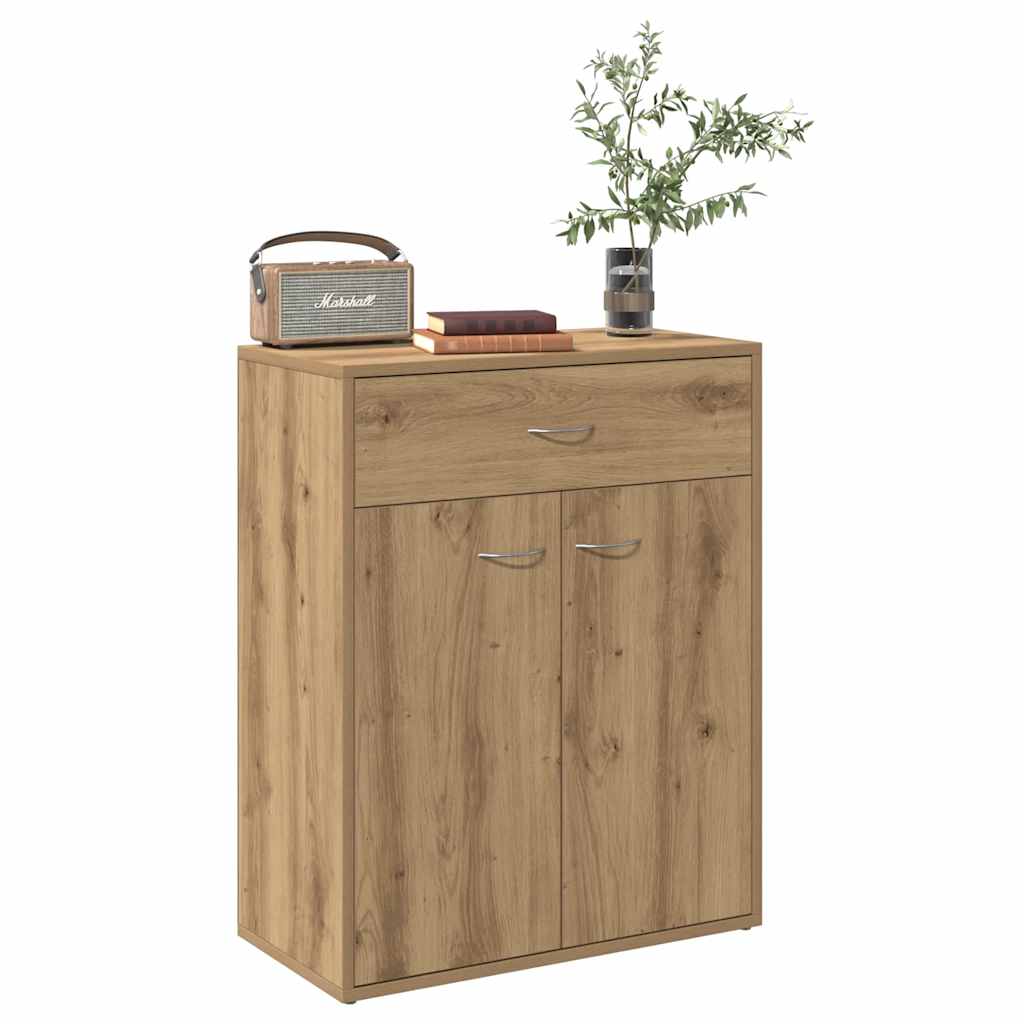skænk 60x30x75 cm konstrueret træ egetræsfarve