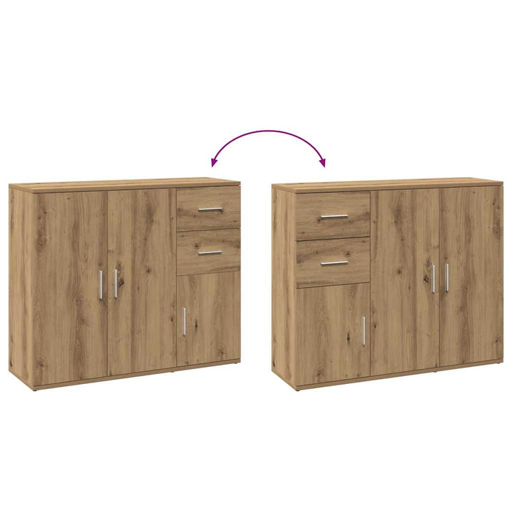skænk håndlavet eg 91x29,5x75 cm konstrueret træ