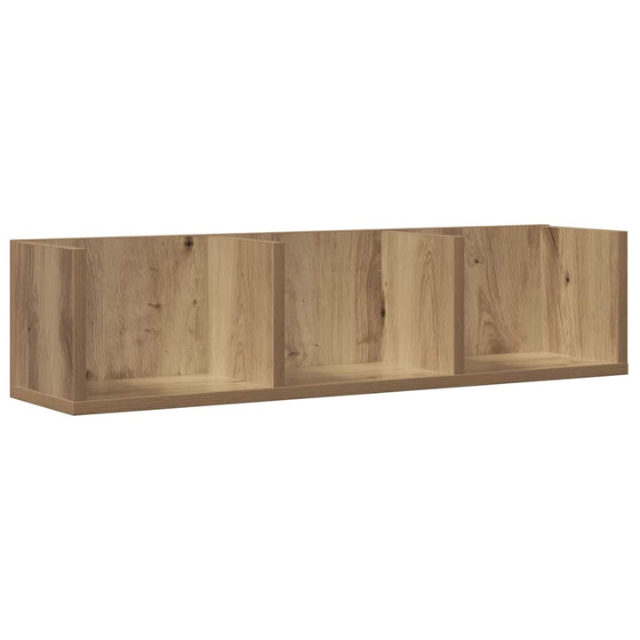 væghylde til cd'er 75x18x18 cm konstrueret træ kunsteg