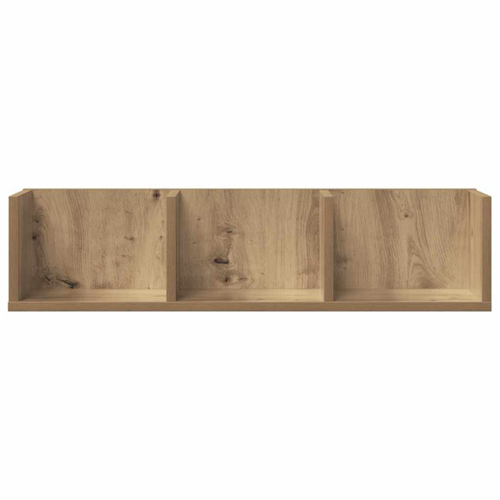 væghylde til cd'er 75x18x18 cm konstrueret træ kunsteg