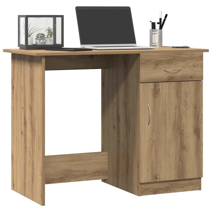 skrivebord 100x50x76 cm konstrueret træ kunsteg