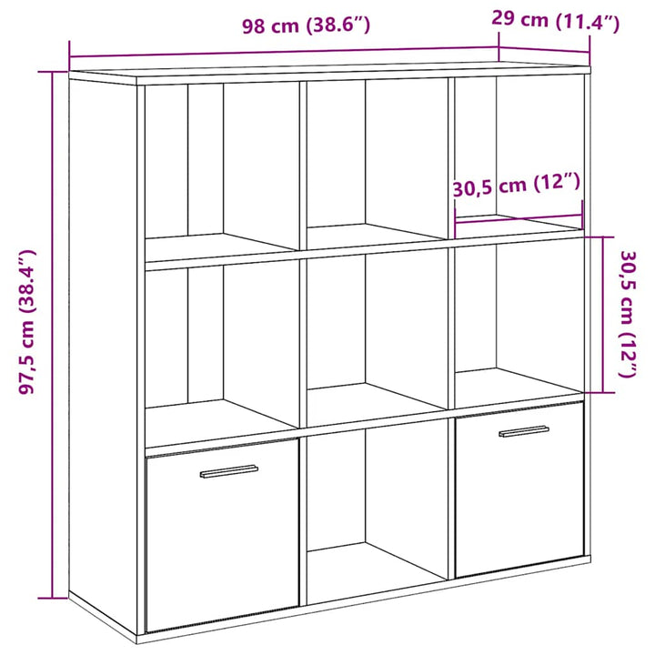 bogskab 98x29x97,5 cm konstrueret træ kunsteg