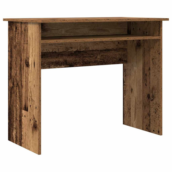 skrivebord 90x50x74 cm konstrueret træ antikt trælook