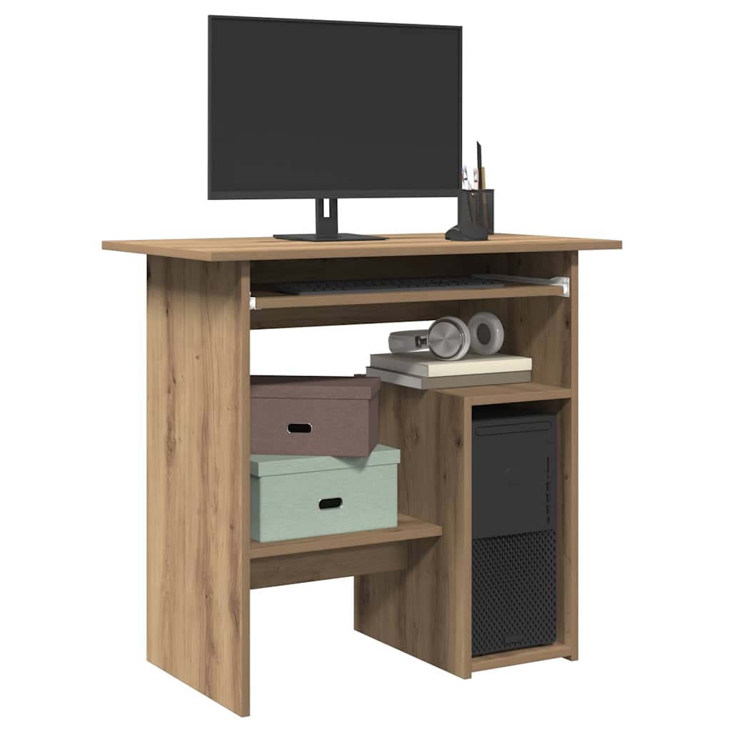 skrivebord 80x45x74 cm konstrueret træ kunsteg