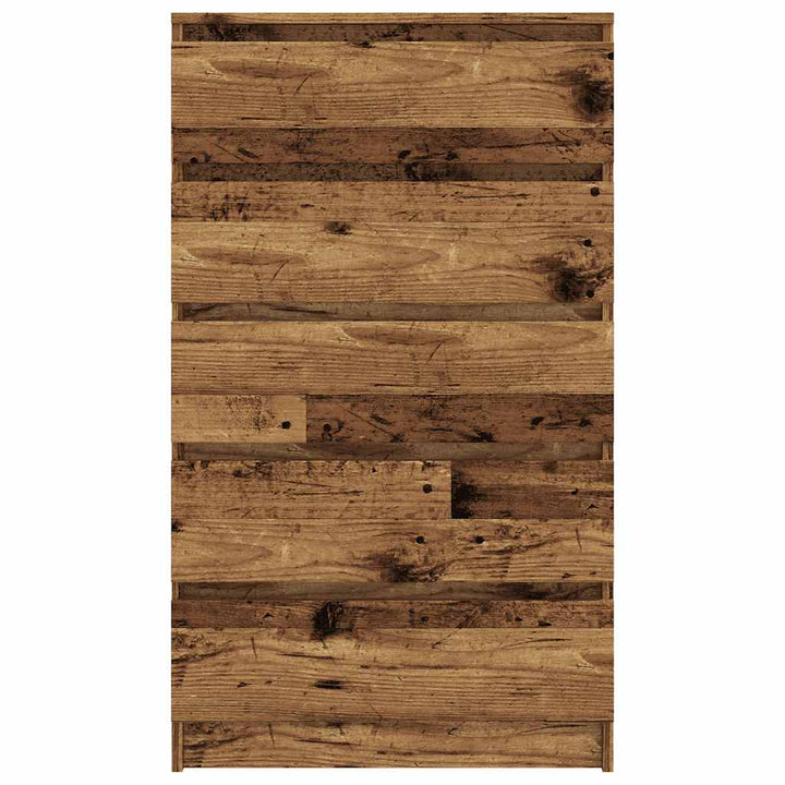 kommode 60x36x103 cm konstrueret træ antikt trælook