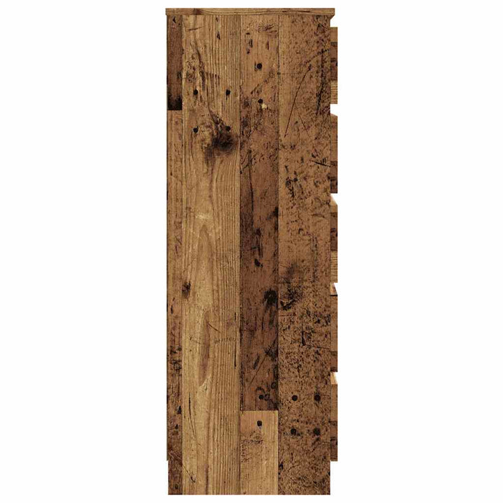 kommode 60x36x103 cm konstrueret træ antikt trælook