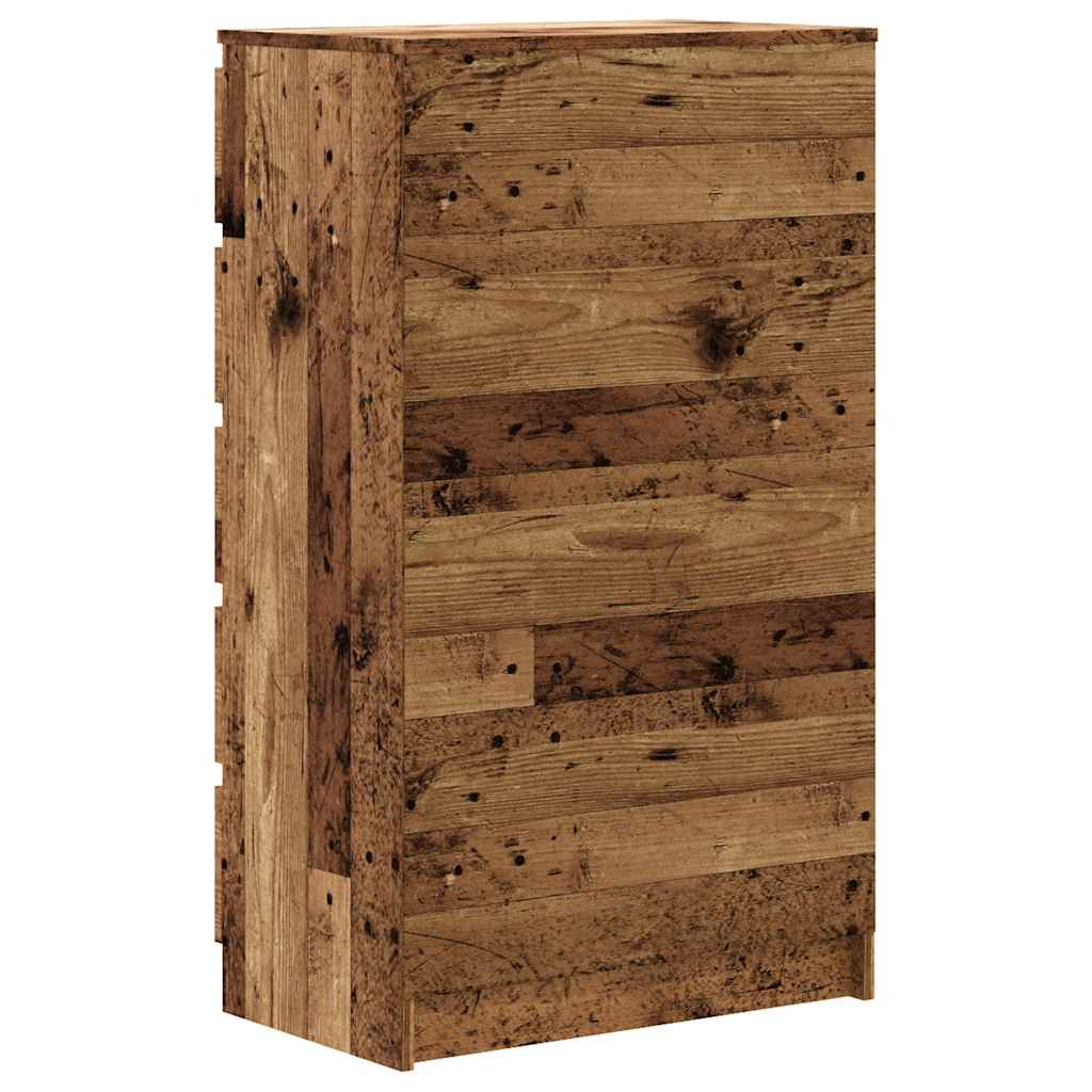 kommode 60x36x103 cm konstrueret træ antikt trælook