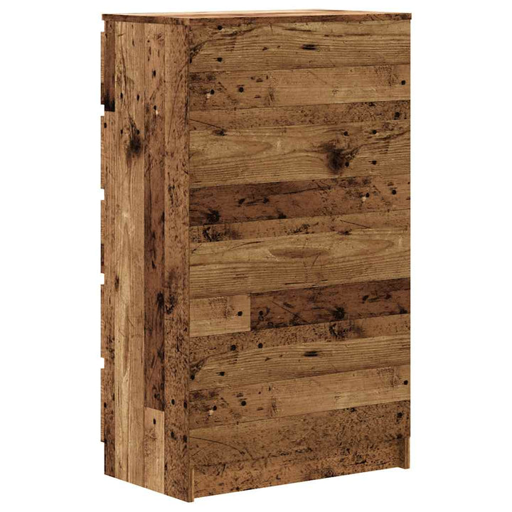kommode 60x36x103 cm konstrueret træ antikt trælook