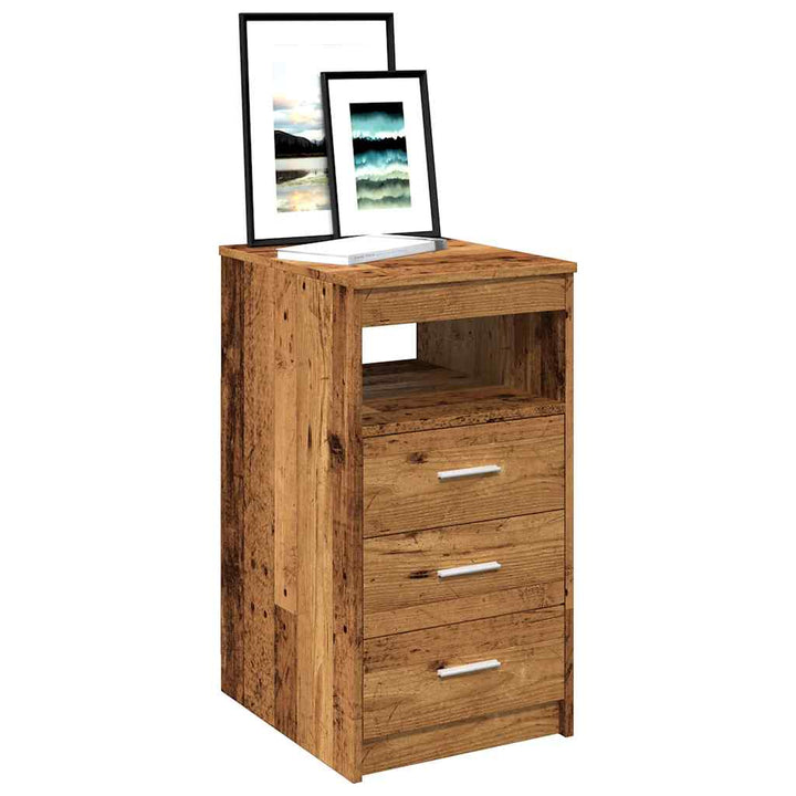 skuffeskab 40x50x76 cm konstrueret træ gammelt træ