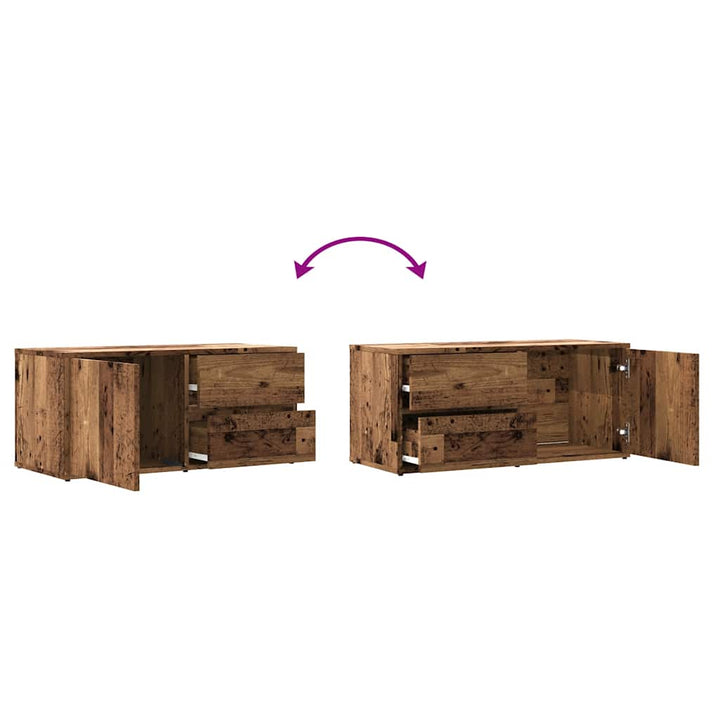 tv-bord 80x34x35,5 cm konstrueret træ antikt trælook