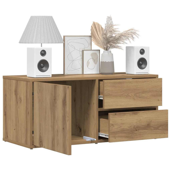 tv-bord 80x34x35,5 cm konstrueret træ kunsteg