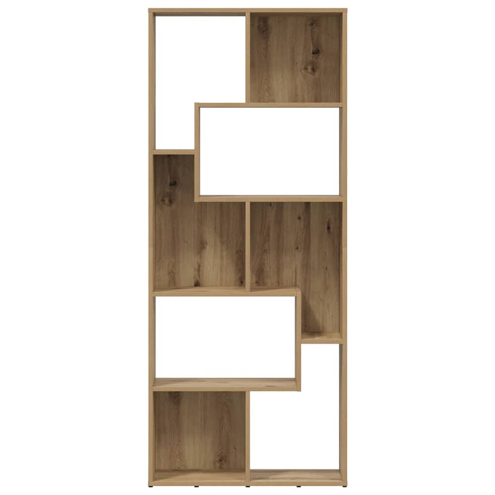 bogreol håndlavet eg 67x24x161 cm konstrueret træ