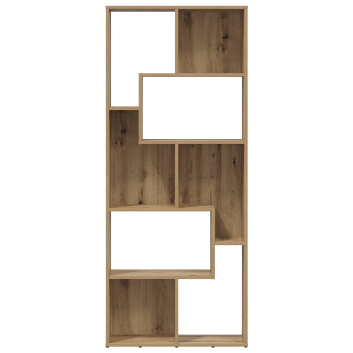bogreol håndlavet eg 67x24x161 cm konstrueret træ