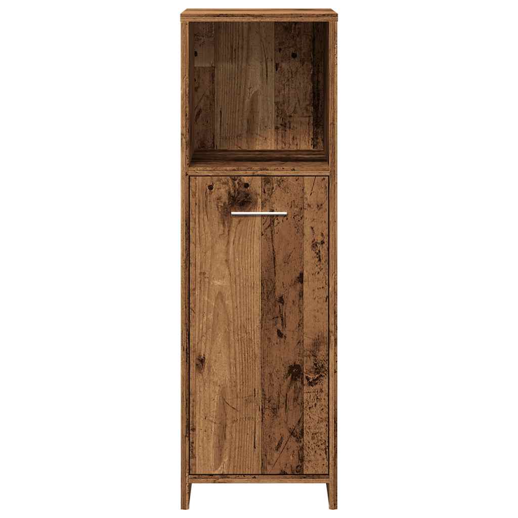 badeværelsesskab 30x30x95 cm konstrueret træ antikt træ