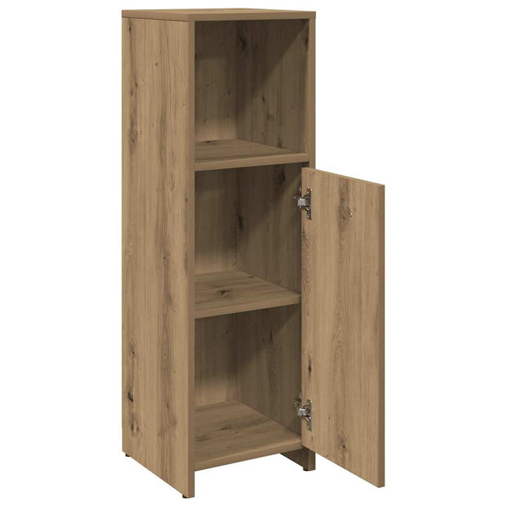 badeværelsesskab 30x30x95 cm konstrueret træ egetræsfarvet