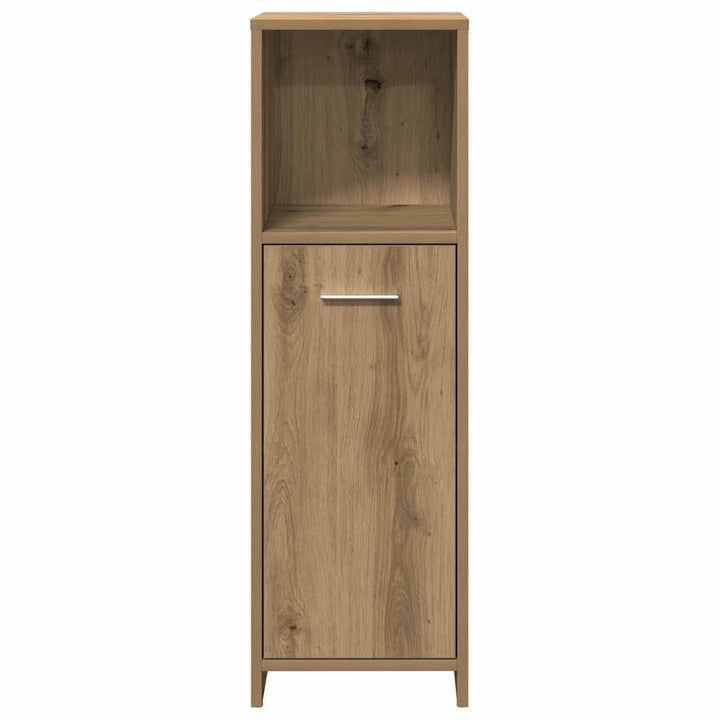 badeværelsesskab 30x30x95 cm konstrueret træ egetræsfarvet