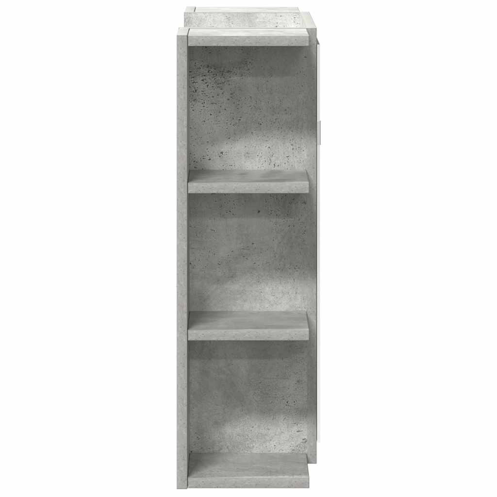 badeværelsesskab med spejl 80x20,5x64 cm spånplade betongrå
