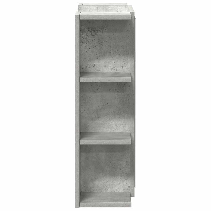 badeværelsesskab med spejl 80x20,5x64 cm spånplade betongrå