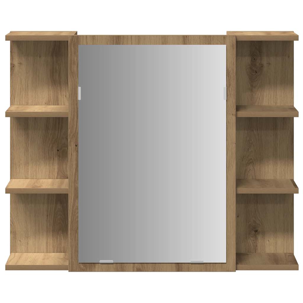 badeværelsesskab med spejl 80x20,5x64 cm konstrueret træ