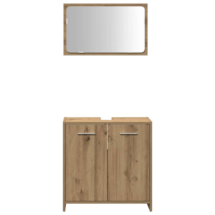 badeværelsesskab med spejl 58x33x60 cm konstrueret træ kunsteg