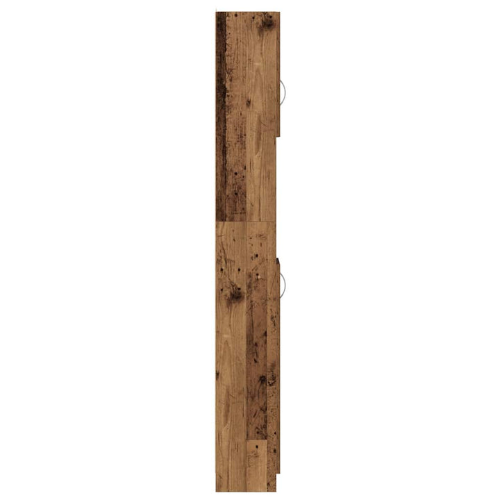 badeværelsesskab 32x25,5x190 cm konstrueret træ antikt træ