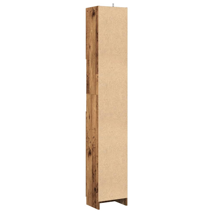 badeværelsesskab 32x25,5x190 cm konstrueret træ antikt træ