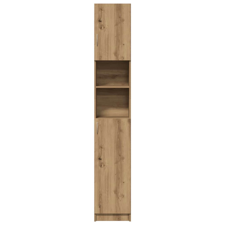 badeværelsesskab håndlavet eg 32x25,5x190 cm konstrueret træ