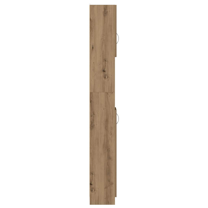 badeværelsesskab håndlavet eg 32x25,5x190 cm konstrueret træ