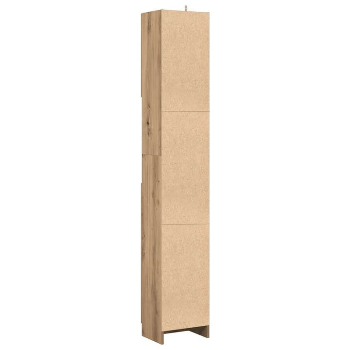 badeværelsesskab håndlavet eg 32x25,5x190 cm konstrueret træ