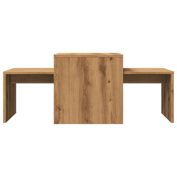 sofabordssæt 100x48x40 cm konstrueret træ kunsteg