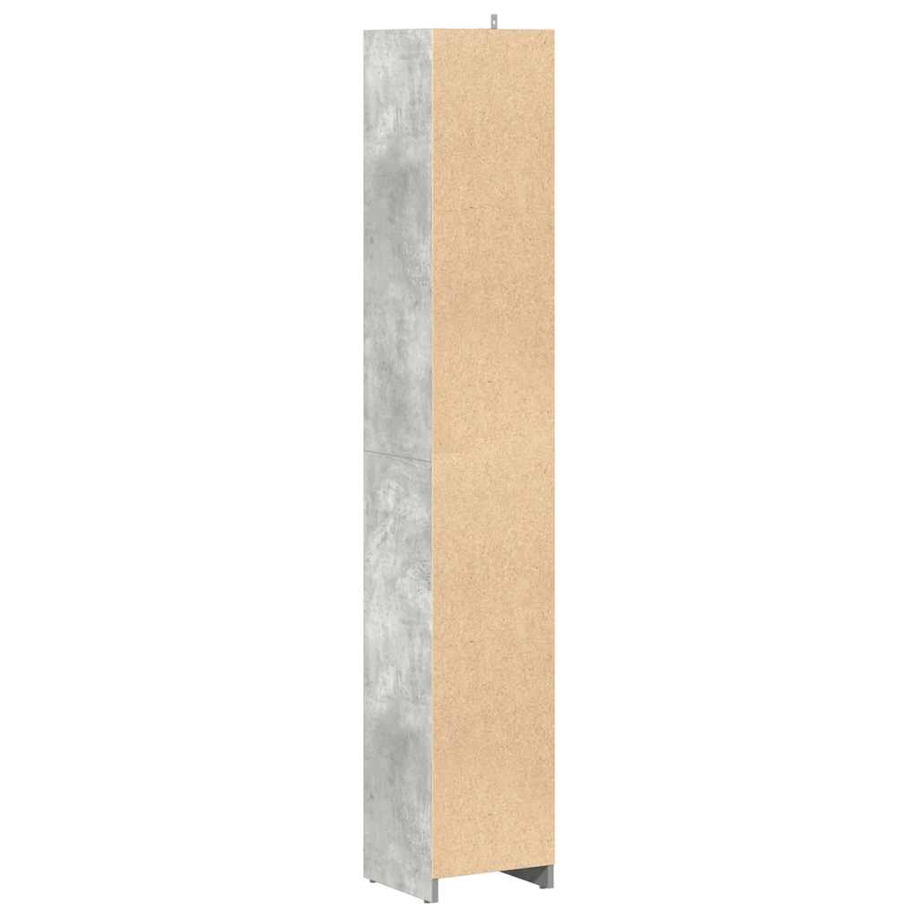 badeværelsesskab 30x30x183,5 cm spånplade betongrå