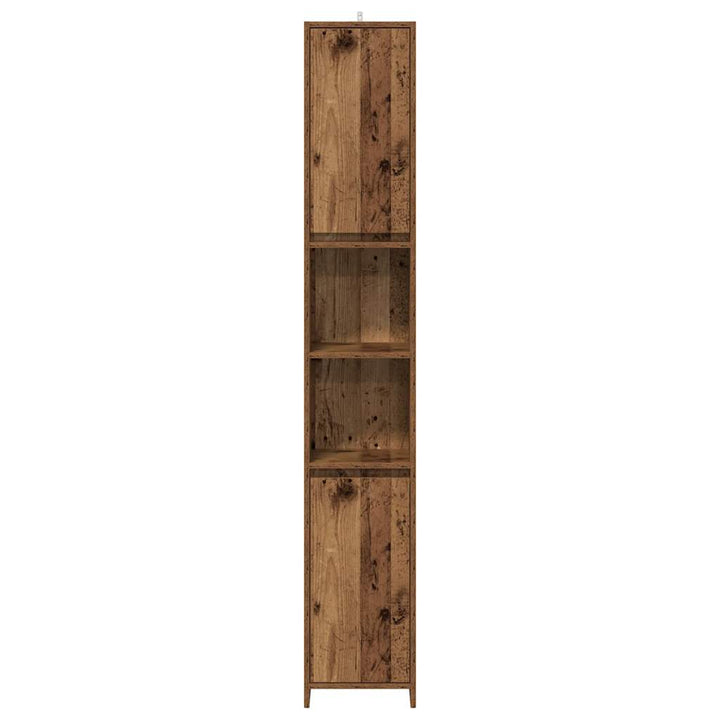 badeværelsesskab 30x30x183,5 cm konstrueret træ antikt træ