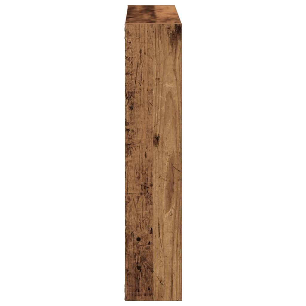 vægreol 90x16x78 cm konstrueret træ antikt træ