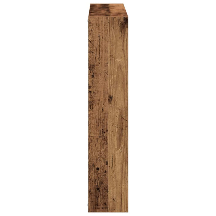 vægreol 90x16x78 cm konstrueret træ antikt træ