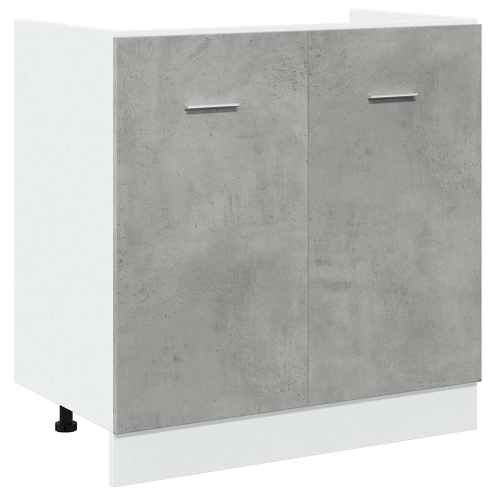 bundskab til vask "Lyon" betongrå 80x46x81,5 cm konstrueret træ