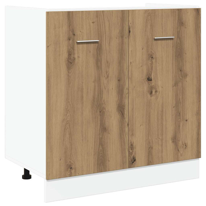 bundskab til vask "Lyon" håndlavet eg 80x46x81,5 cm konstrueret træ