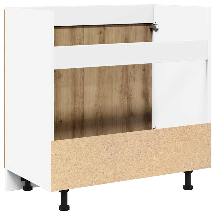 bundskab til vask "Lyon" håndlavet eg 80x46x81,5 cm konstrueret træ