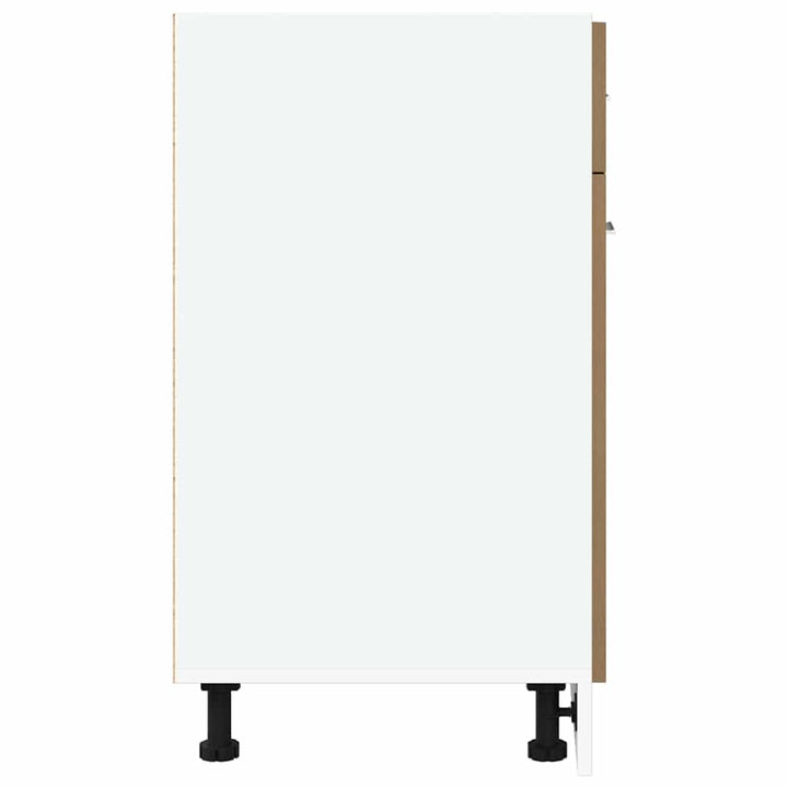 skuffebundskab "Lyon" håndlavet eg 60x46x81,5 cm konstrueret træ