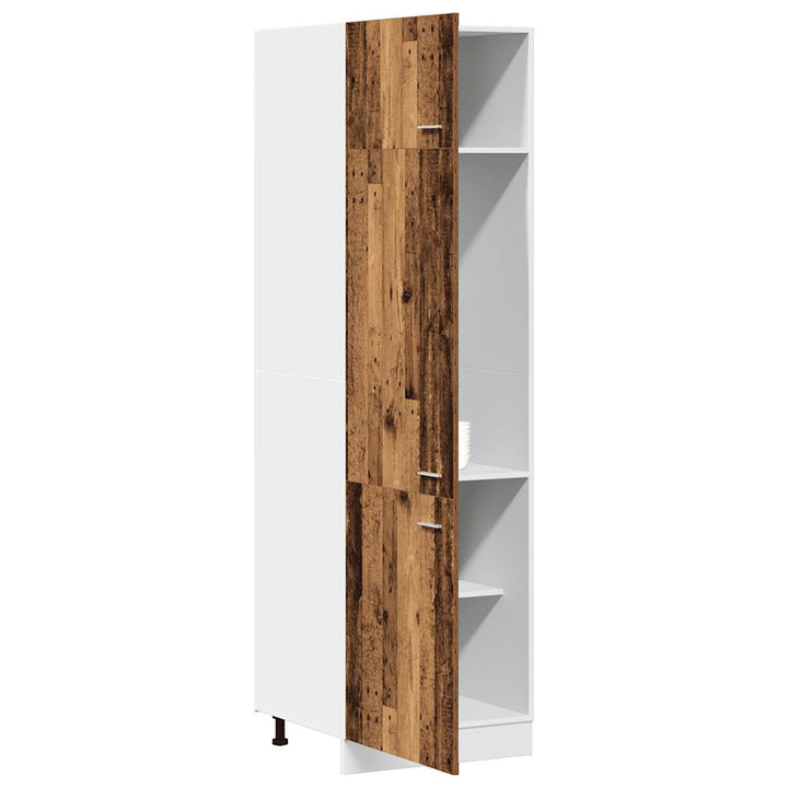 køleskabsskab "Lyon" gammelt træ 60x57x207 cm konstrueret træ