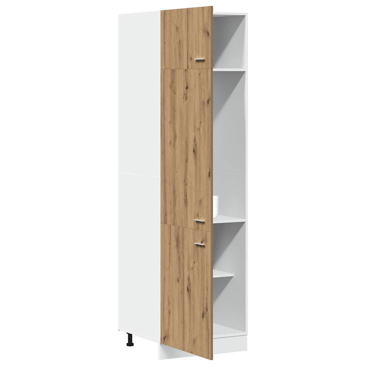 køleskabsskab "Lyon" håndlavet eg 60x57x207 cm konstrueret træ