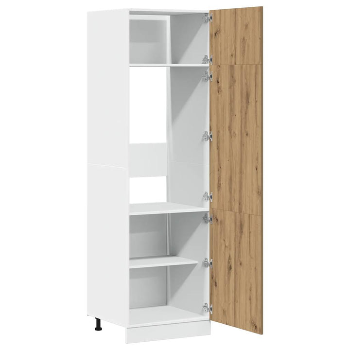 køleskabsskab "Lyon" håndlavet eg 60x57x207 cm konstrueret træ