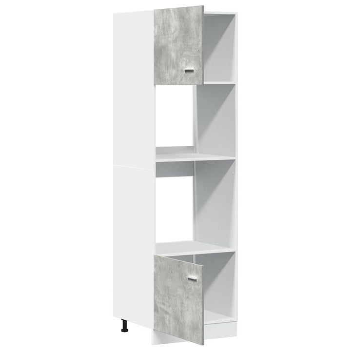 mikrobølgeovnsskab "Lyon" betongrå 60x57x207 cm konstrueret træ