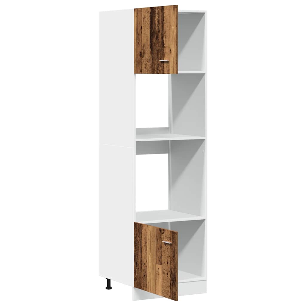 mikrobølgeovnsskab "Lyon" gammelt træ 60x57x207 cm konstrueret træ