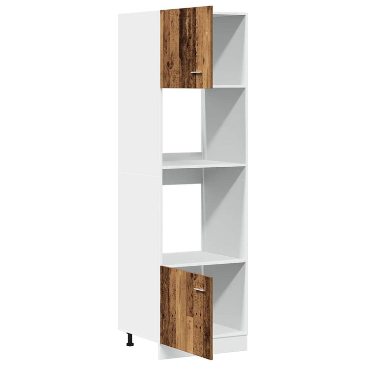 mikrobølgeovnsskab "Lyon" gammelt træ 60x57x207 cm konstrueret træ